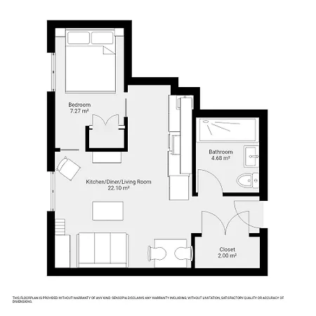 The Hudson 1 Bed Sleeps 2