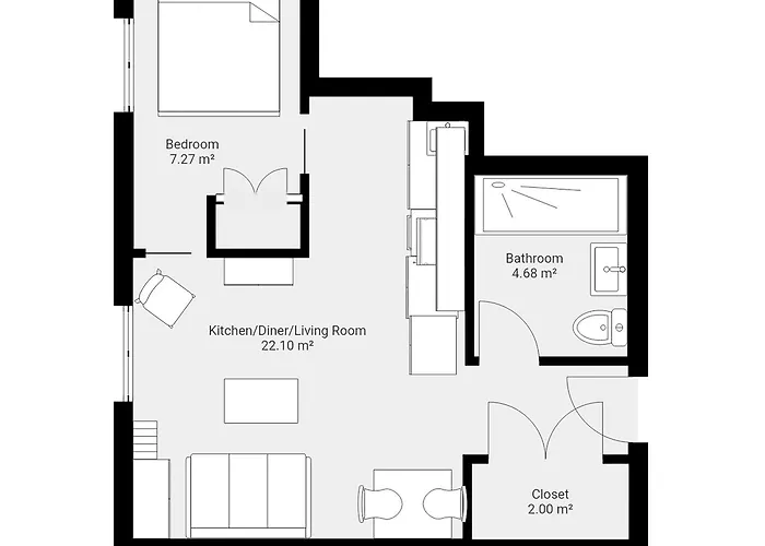 The Hudson 1 Bed Sleeps 2